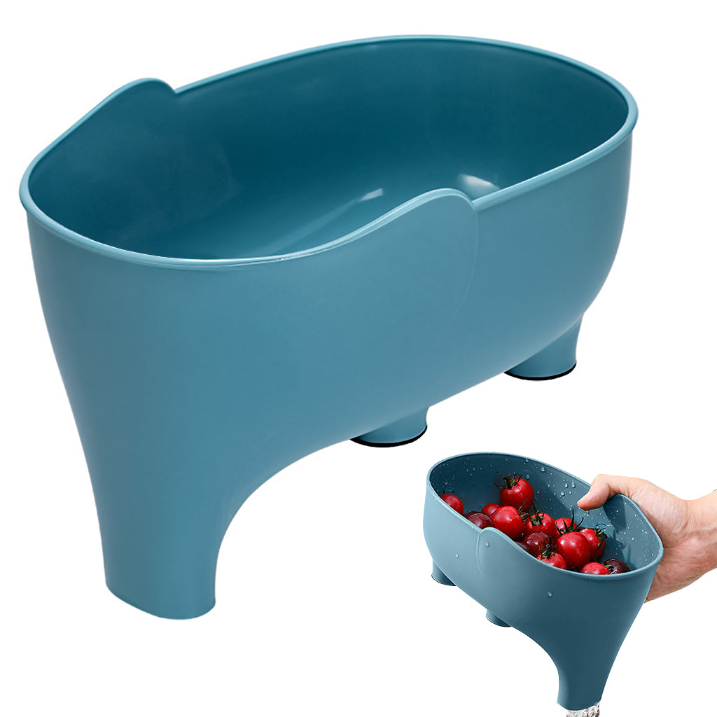 HASTHIP Vegetables Washing Basket Elephant Drainage Basket Fruit Basket for Draining Pasta Noodles Kitchen - Blue HASTHIP Vegetables Washing Basket Elephant Drainage Basket Fruit Basket for Draining Pasta Noodles Kitchen - Blue